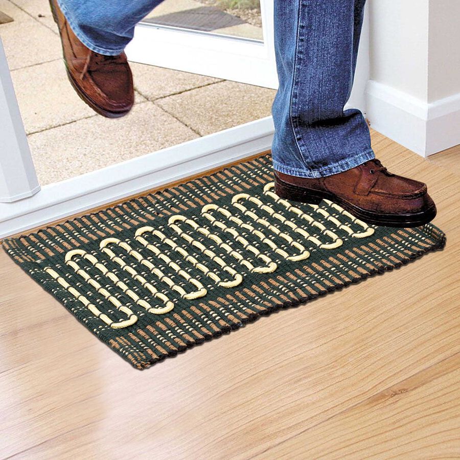 Green Polyester Door Mat, , large image number null