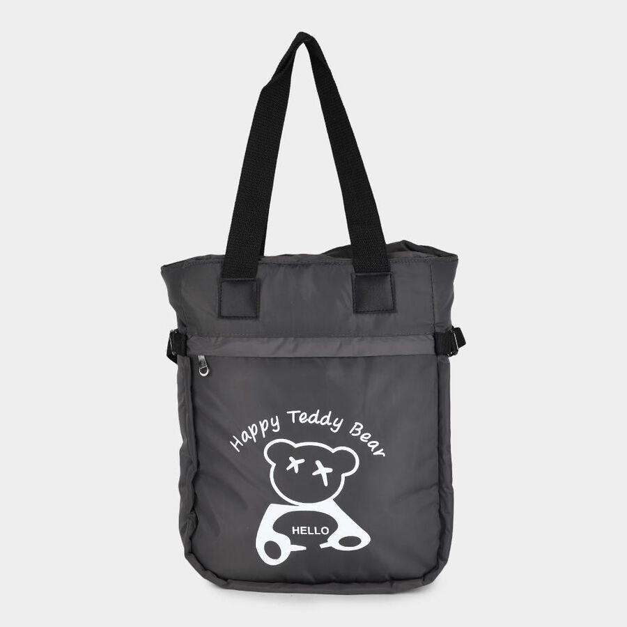 Black Fabric-Polyester Shopping Bag, , large