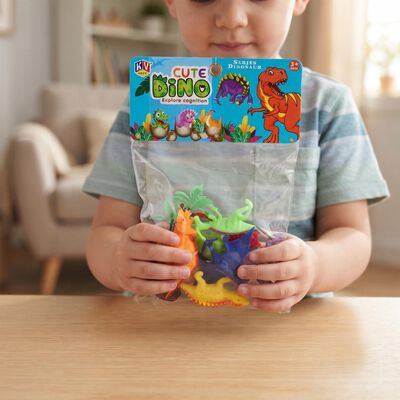 Kid's Cute Dino Miniature Plastic Dinosaur Figures Set