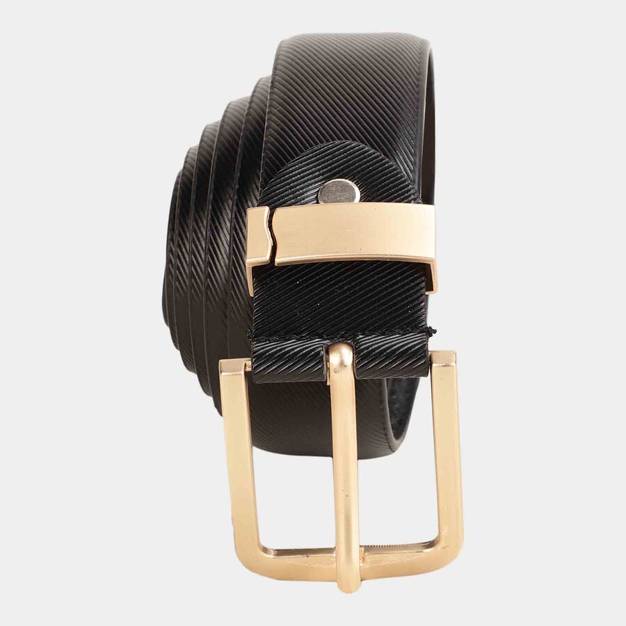 Men's Black Polyurethane Formal Belt, , large image number null