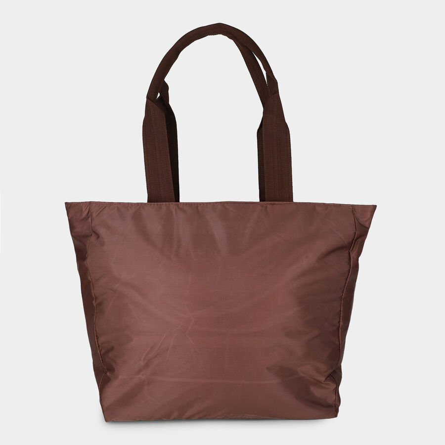 Woman's Beige Polyester Shopping Bag, , large