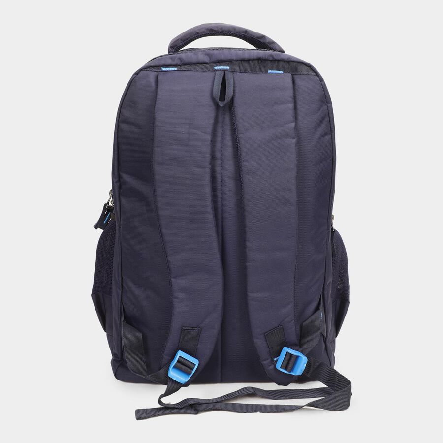 Dark Blue Polyester Backpack with Laptop Compartment, , large image number null