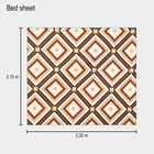 Brown Microfiber Double Bedsheet with Pillow Cover, , small