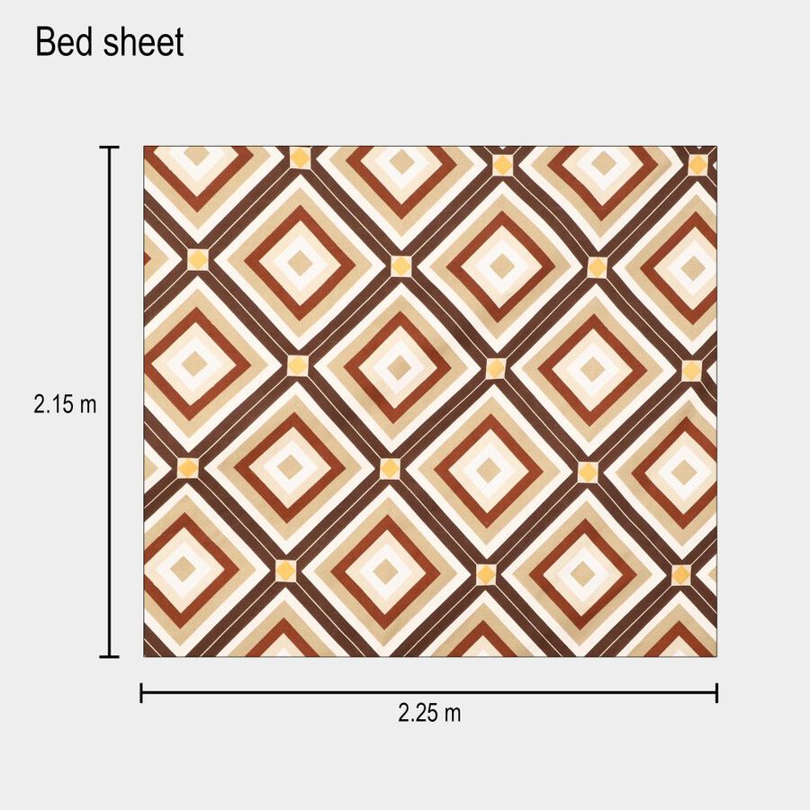 Brown Microfiber Double Bedsheet with Pillow Cover, , large