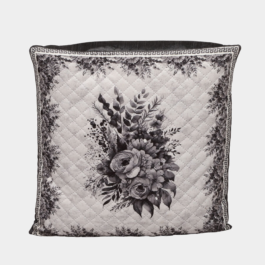 Grey Polyester Cushion Cover, , large image number null