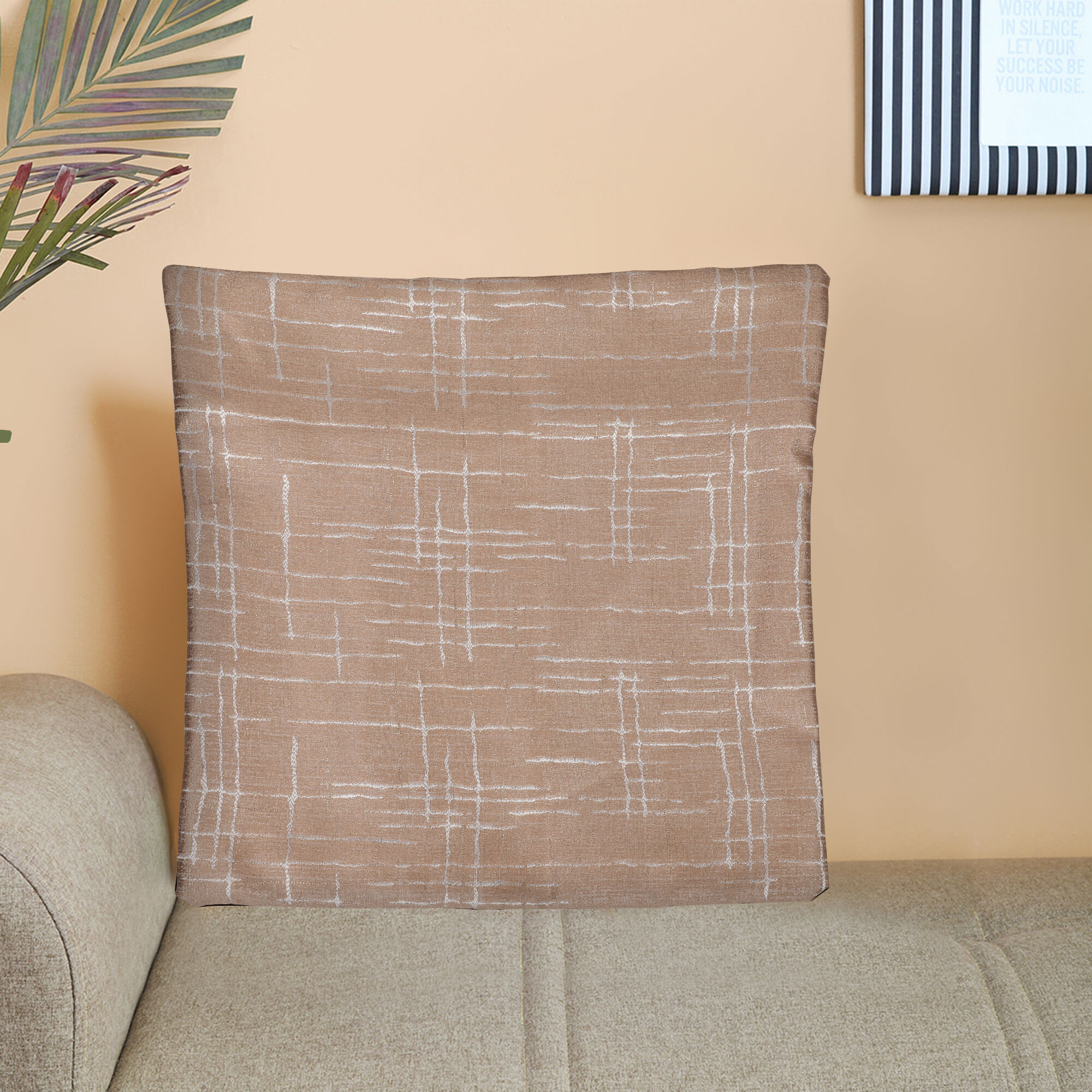Home Beautiful                         Brown Polyester Cushion Cover