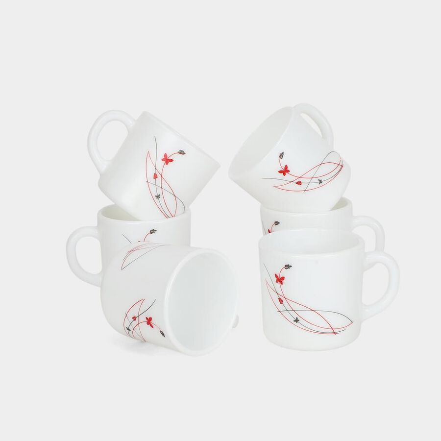 180ml Opalware Coffee Mug Set of 6Pcs , , large