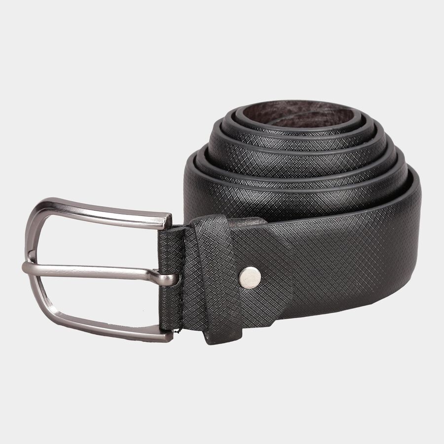 Men's Black Polyurethane Casual Belt, , large