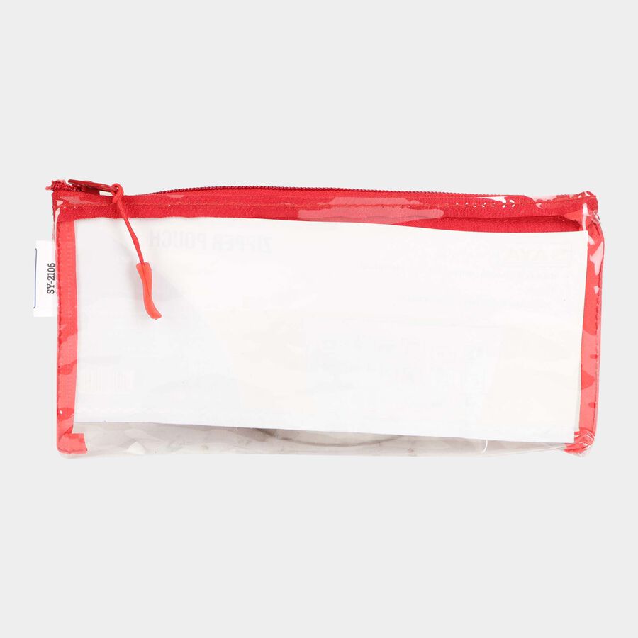 Plastic Pencil Pouch, Transparent, 24.5 cm X 12 cm X 0.4 cm, Zipper Bag, , large image number null