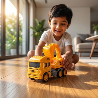 Kid's Yellow Plastic Car