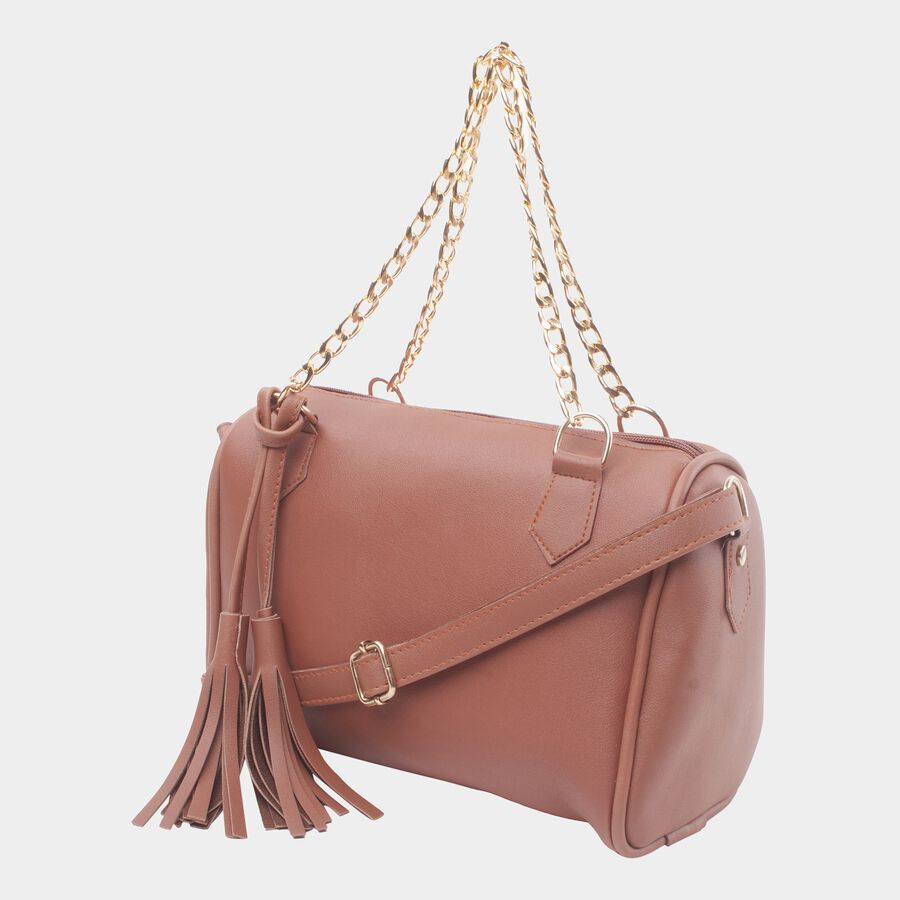 Women Embellished Tan Sling Bag, , large image number null