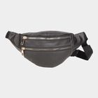 Men's Black Polyurethane/Leather Waist Bag, , small image number null