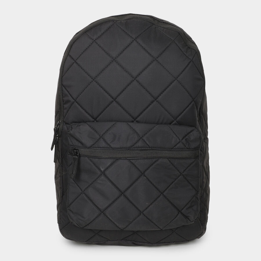 Women's Black Fabric Backpack, , large