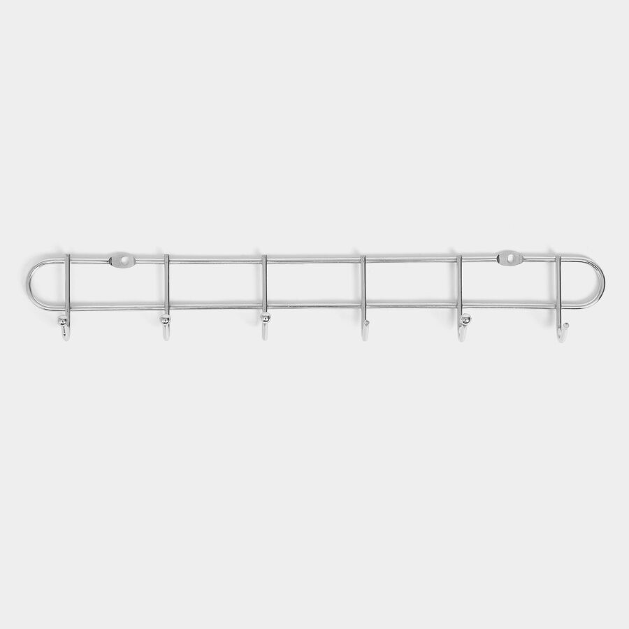 Mild Steel Wall Hanger with 6 Hooks - Colour/Design May Vary, , large image number null