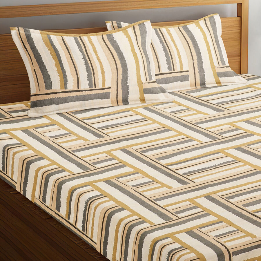 120 GSM Multicolour Microfiber Double Bedsheet, , large image number null