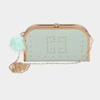 Women's Light Green Polyurethane Clutch Bag, , small image number null