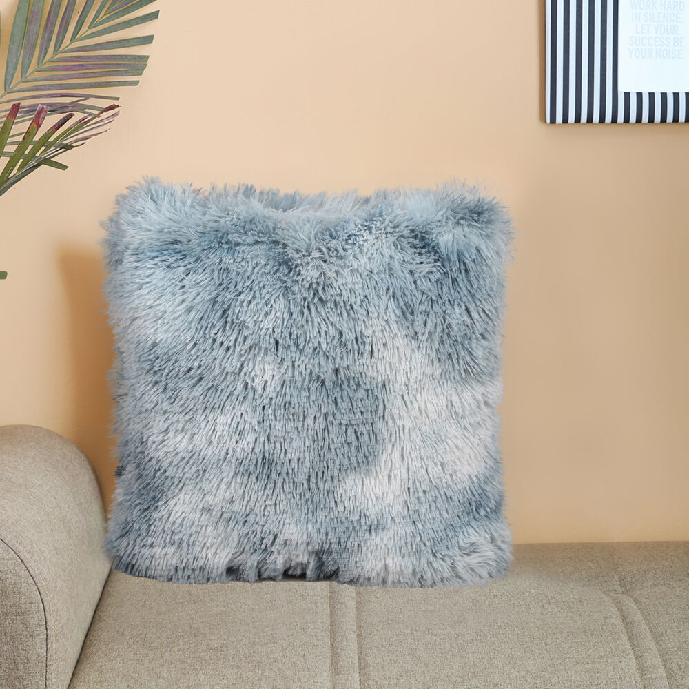 Home Beautiful                         Grey Fur Polyester Cushion