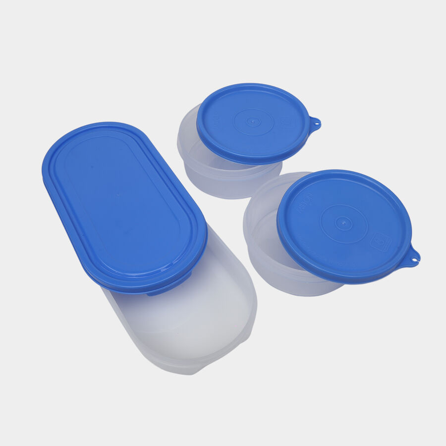 PlasticLunch Box,3 Containers With Bag, , large