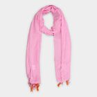 Women's Pink Viscose Scarf, , small
