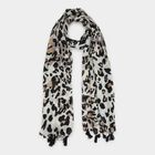 Women's Off-White Nylon/Polyester Scarf, , small