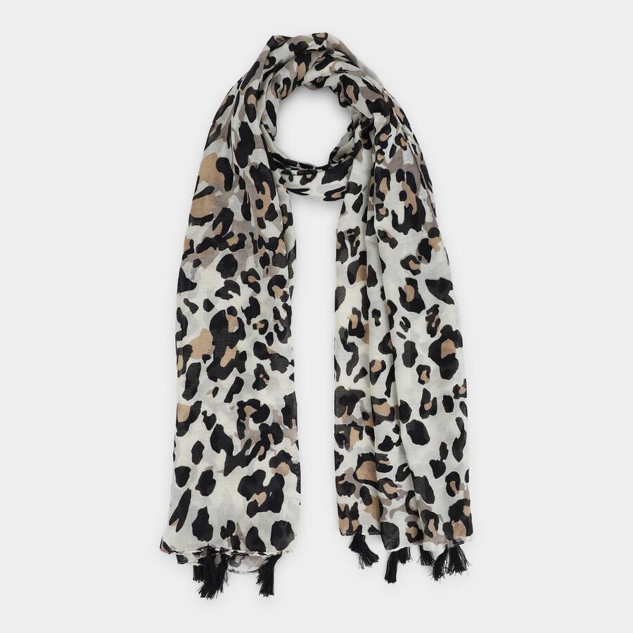 Women's Off-White Nylon/Polyester Scarf, , large