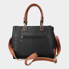 Women's Black Polyurethane Tote Bag, , small image number null