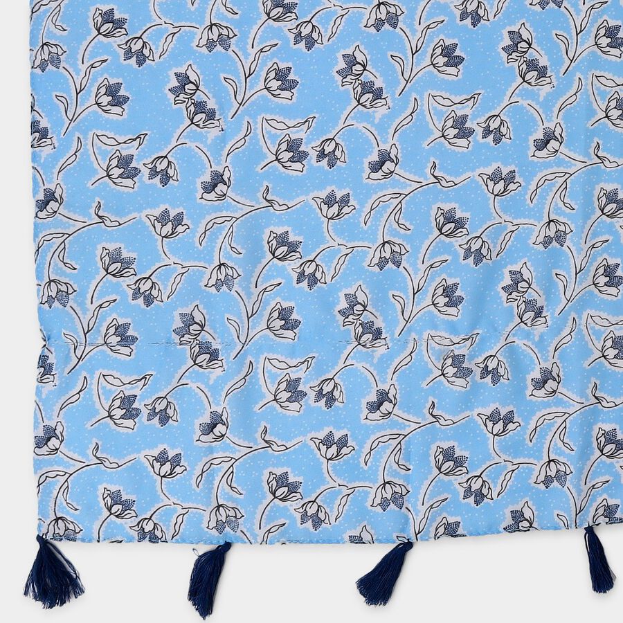 Women's Blue Viscose Scarf, , large image number null