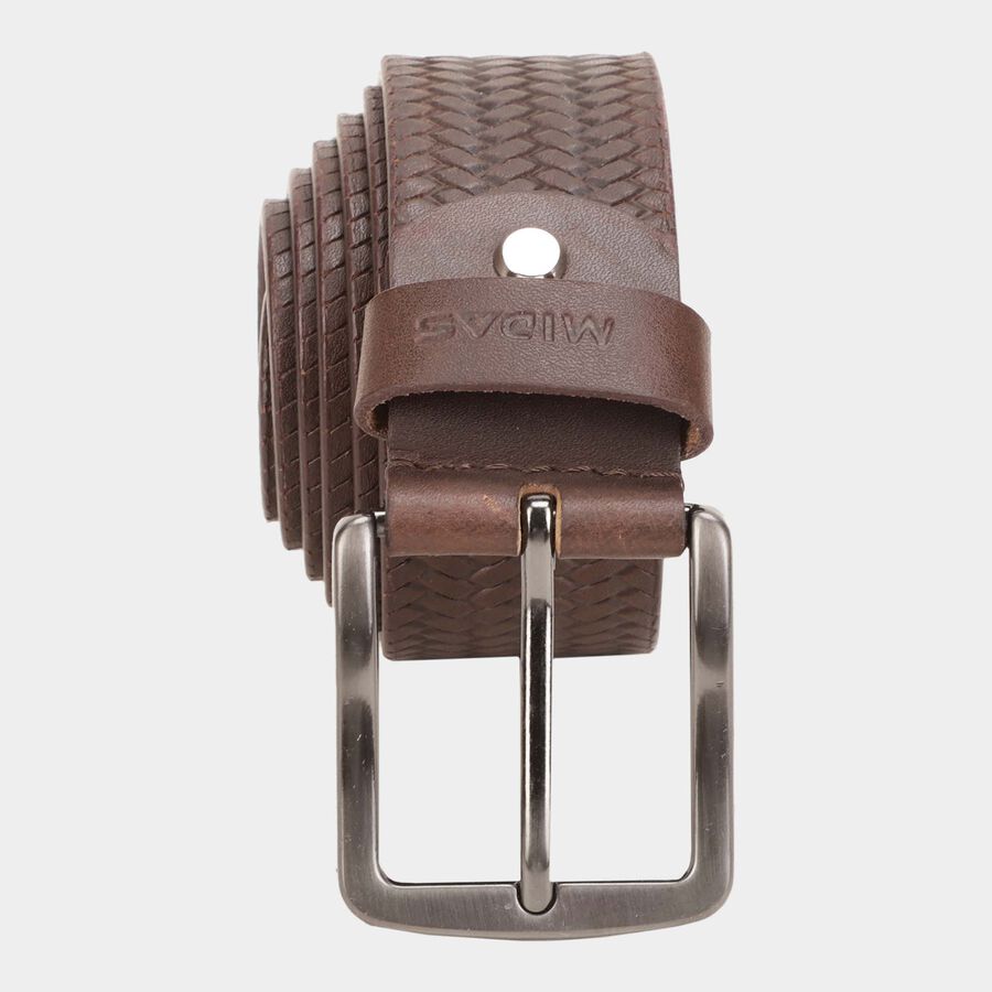 Men's Brown Leather Casual Belt, , large image number null