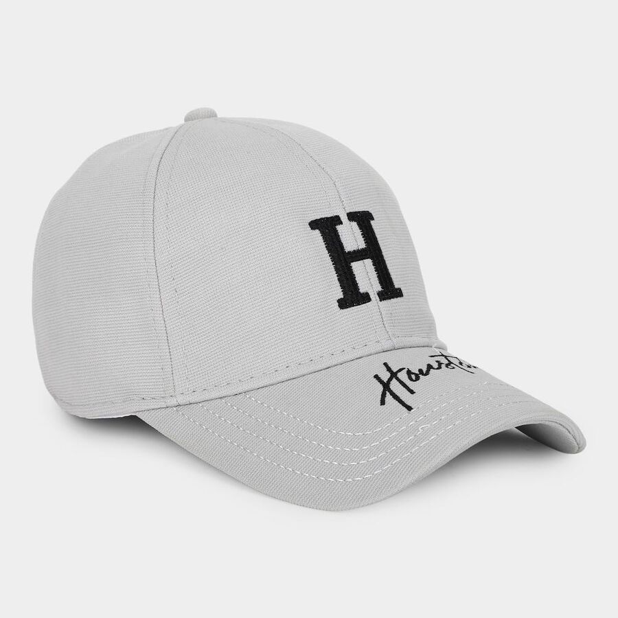 Men's Grey Fabric Cap, , large