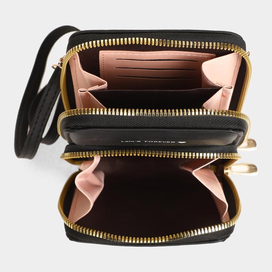 Women's Colour Block Polyurethane Sling Bag, , large image number null