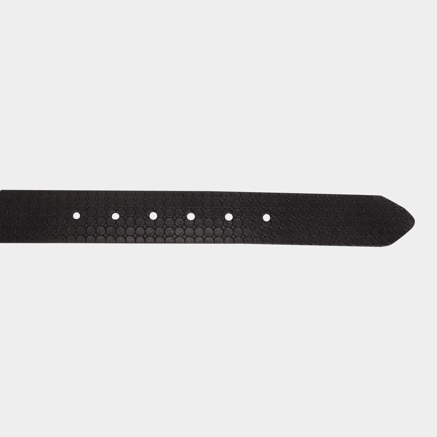 Men's Black Leather Casual Belt, , large image number null