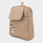 Women's Beige Pu Backpack , , small image number null