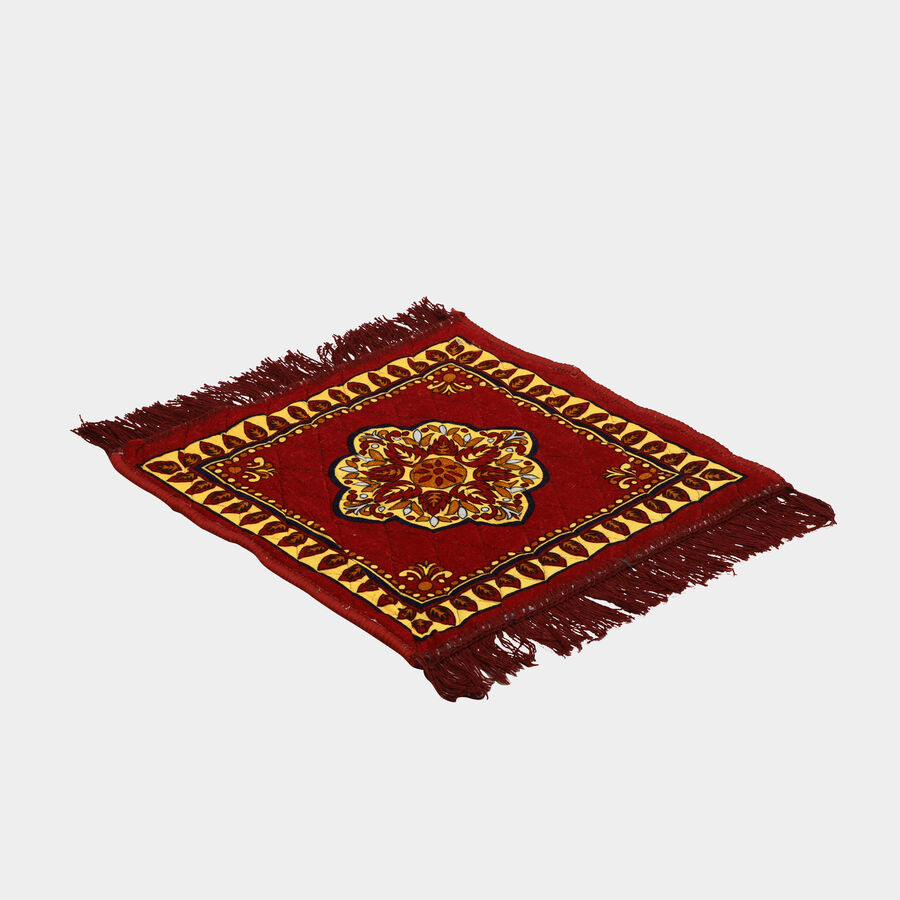 Maroon Polyester Pooja Mat, , large image number null