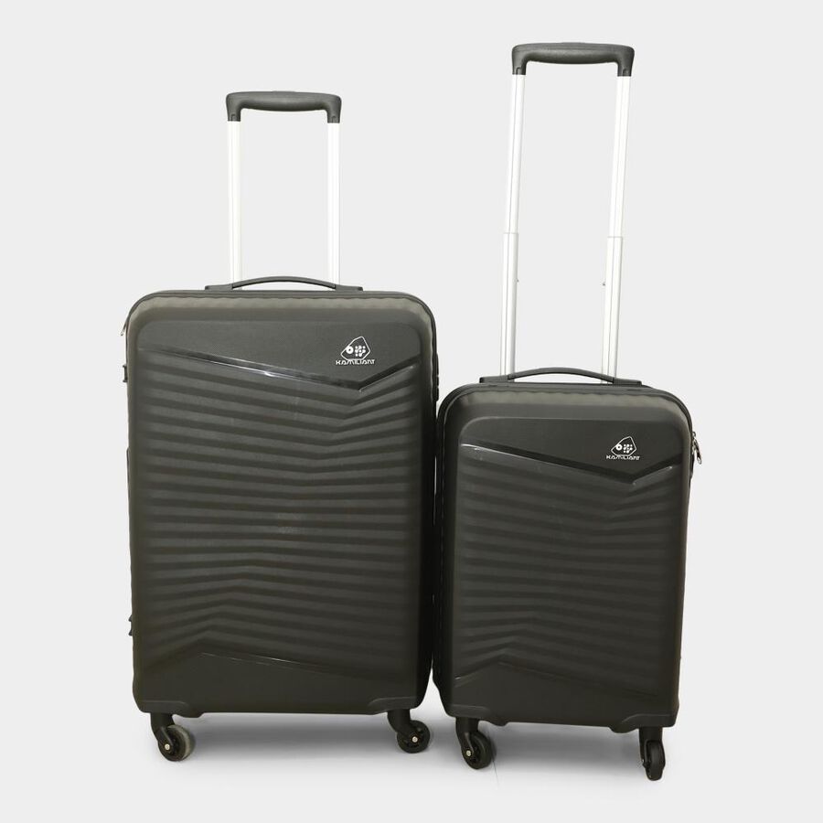 4-Wheel Black PVC Matee Hard Case Trolley, Small + Medium, , large image number null