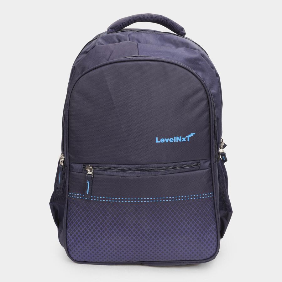 Dark Blue Polyester Backpack with Laptop Compartment, , large image number null