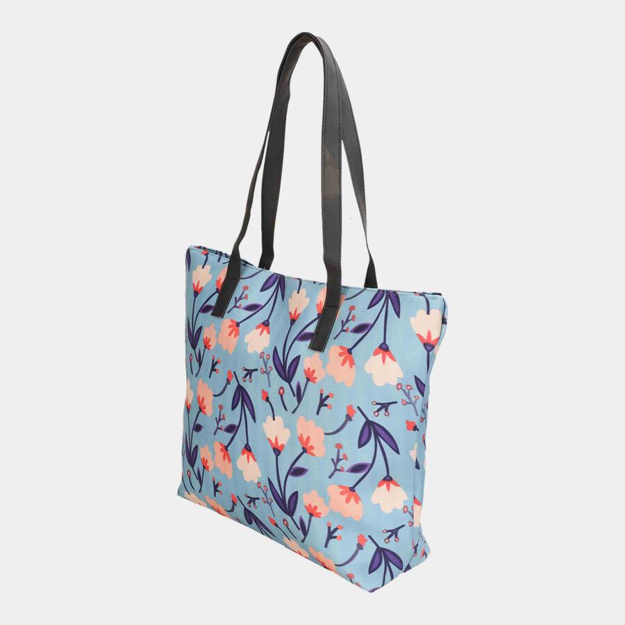 Women's Blue Polyester Tote Bag, , large image number null