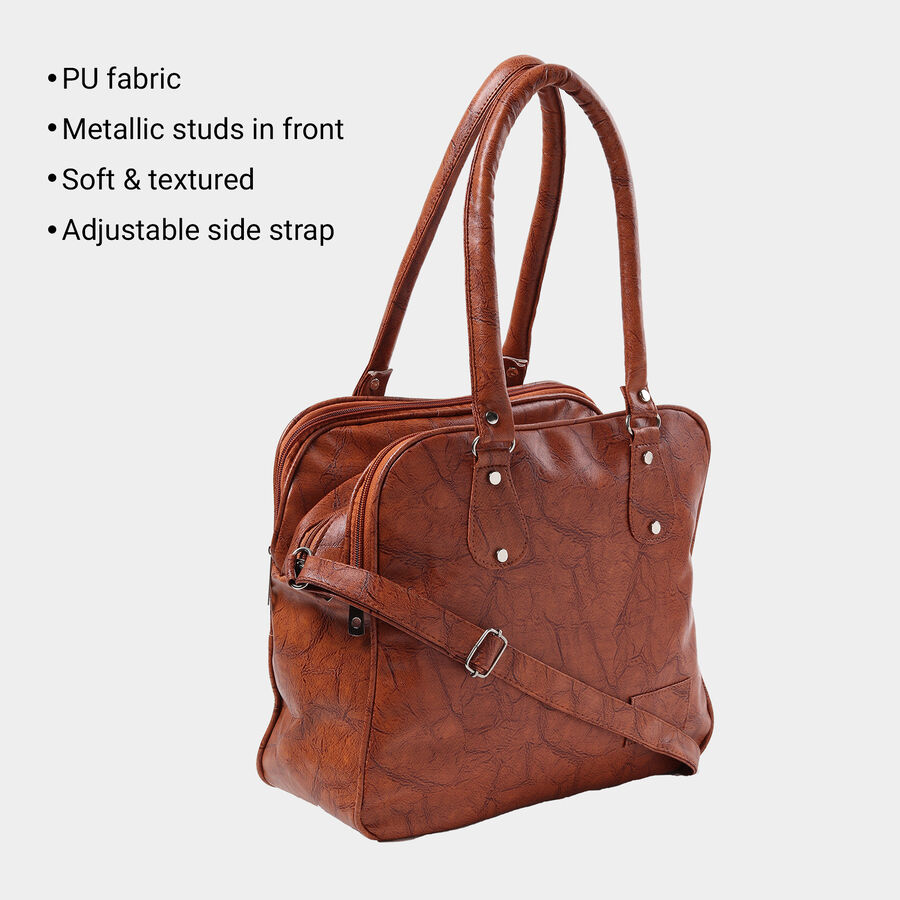 Women Solid Brown Handbag, , large image number null