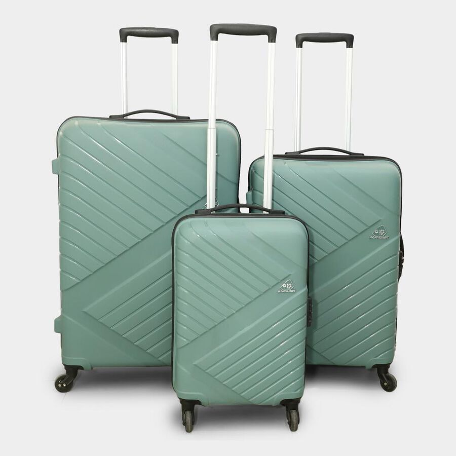 4-Wheel Light Green Polypropylene Hard Case Trolley, Small + Medium + Large, , large image number null