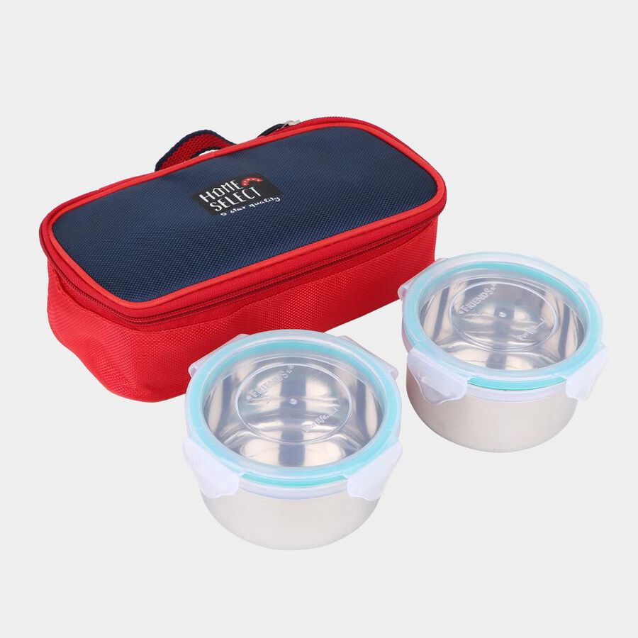 Steel Lunch Box, 2 Containers and Bag, , large image number null