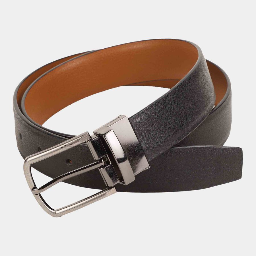 Men's Black Polyurethane Formal Belt, , large image number null