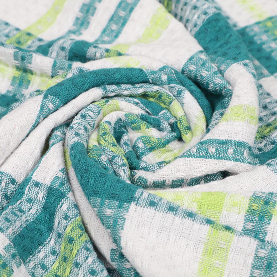 220 GSM Teal Blue Cotton Blend Bath Towel, , large image number null