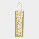 Light Green Printed Jute Bottle Bag, , small