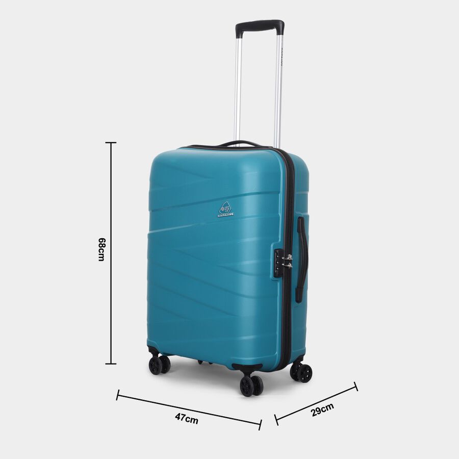8-Wheel Blueish Green Polypropylene Hard Case Trolley, Medium, , large image number null