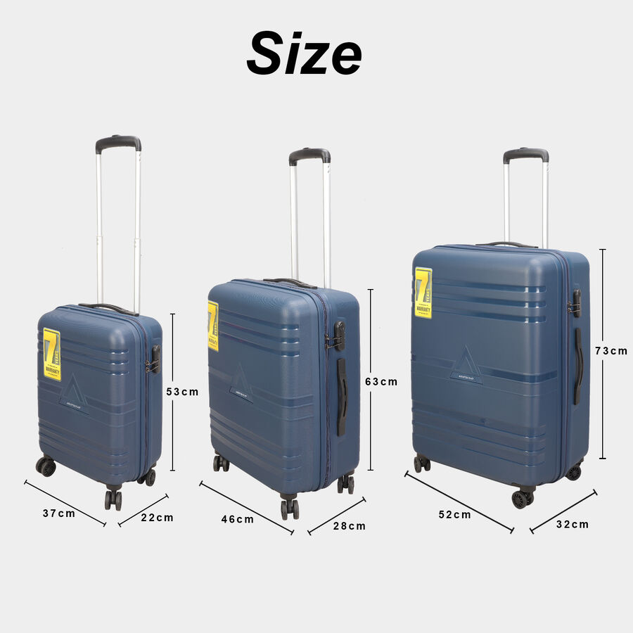 8-Wheel Dark Blue PVC Matee Hard Case Trolley, Small + Medium + Large, , large image number null