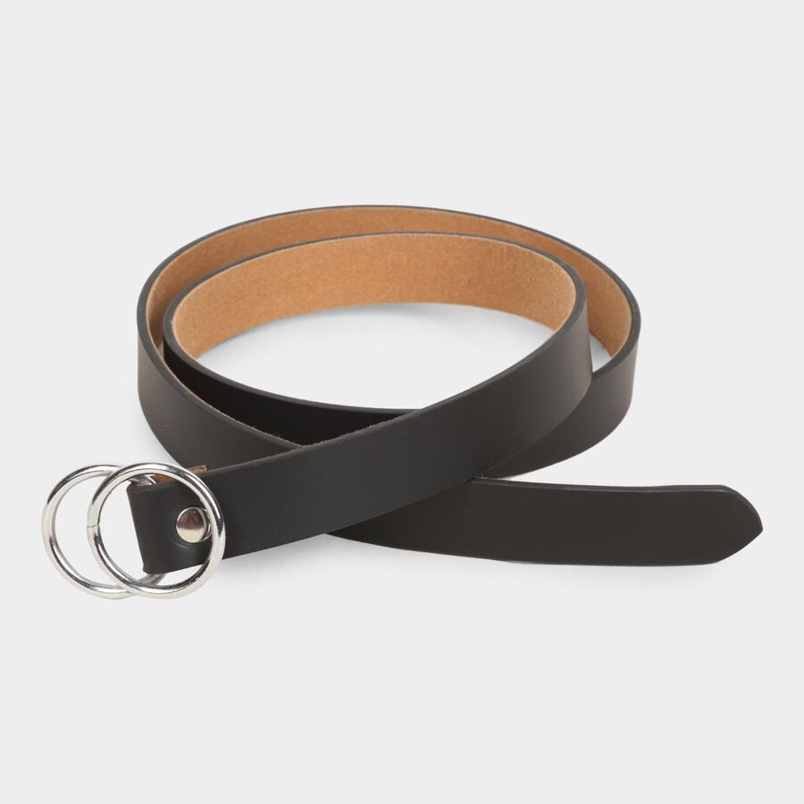 Women's Black Polyurethane Belt, , large image number null