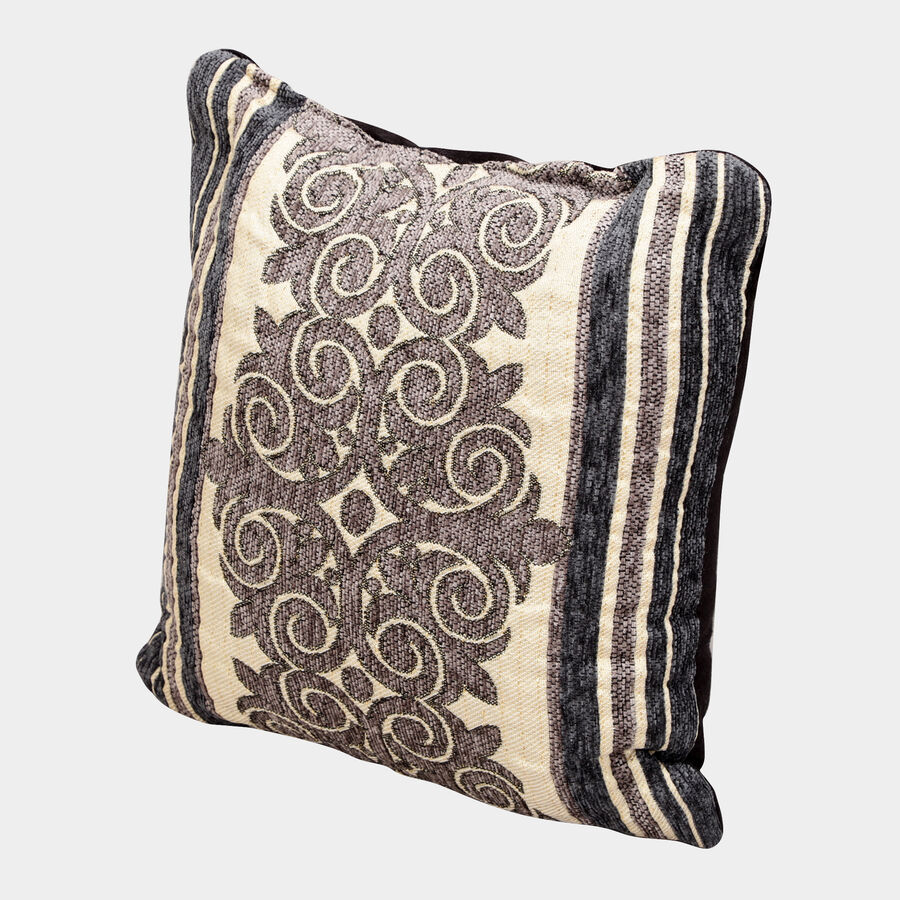Neutral Jacquard Textured Decorative Cushion, , large