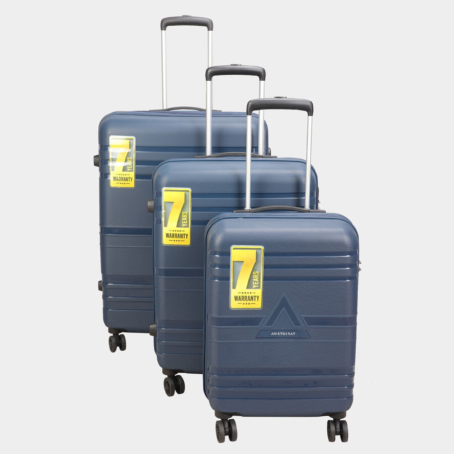 8-Wheel Dark Blue PVC Matee Hard Case Trolley, Small + Medium + Large, , large image number null