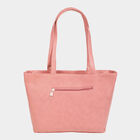 Women's Peach Polyurethane Tote Bag, , small