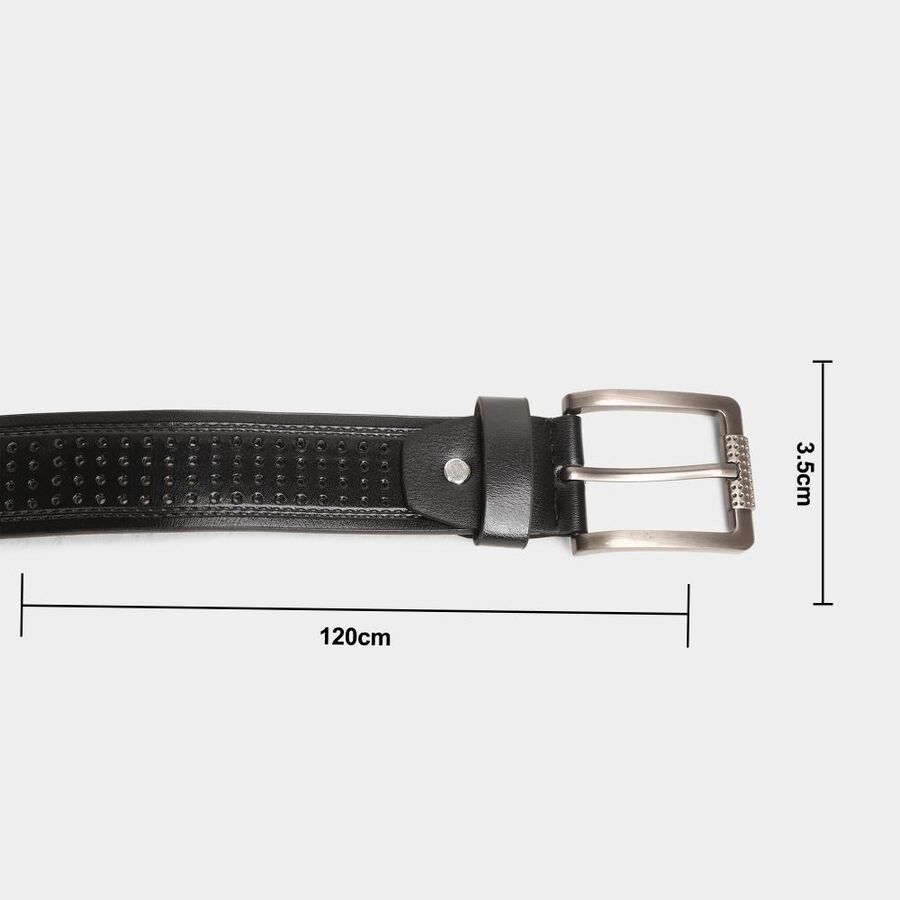Men's Black Polyurethane Casual Belt, , large image number null