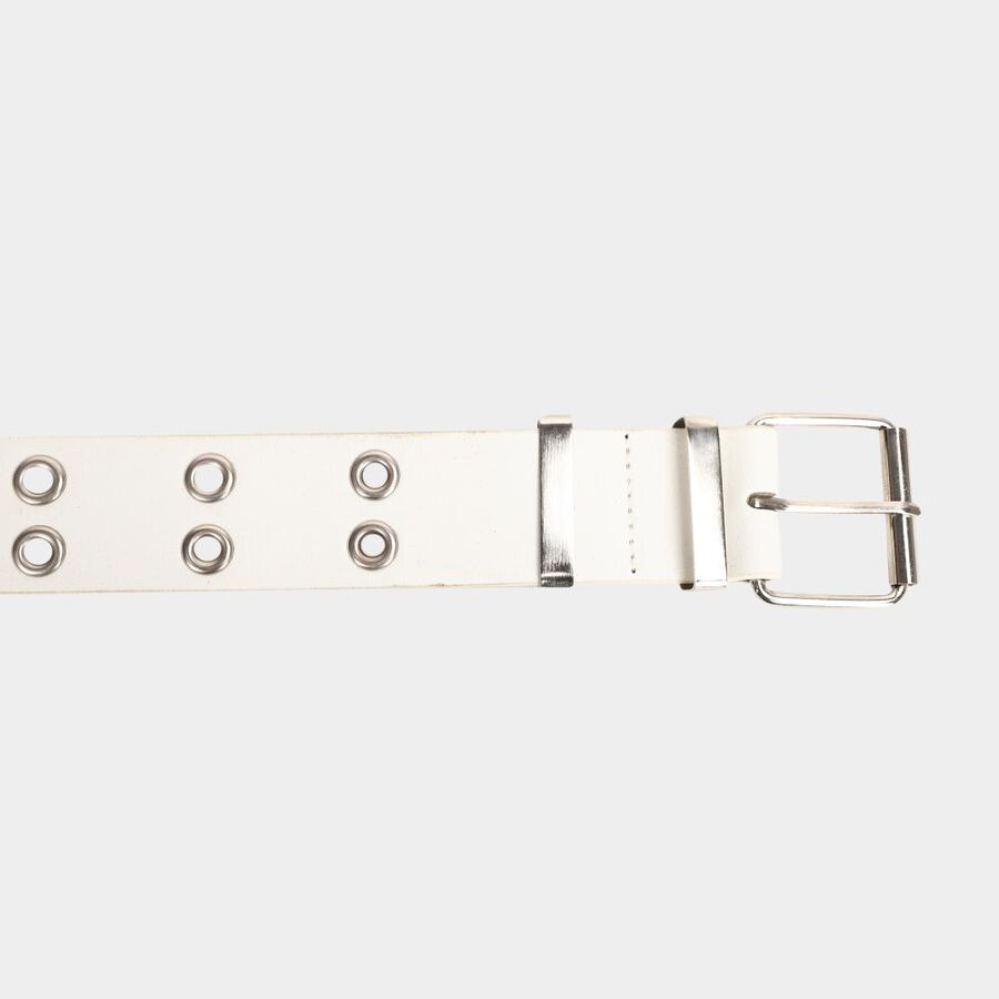 Women's White Polyurethane Belt, , large image number null